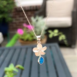 Blue Fire Opal Necklace